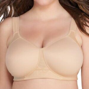 #725 Vanity Fair Full Figure Wirefree Sports Bra in Damask Neutral